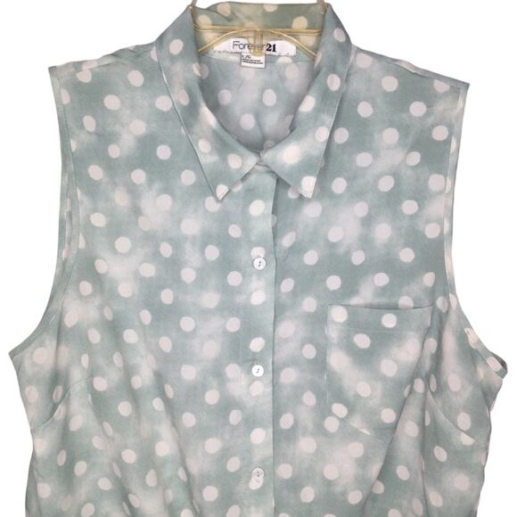 Forever 21 Polka Dot Crop Tank Top Size Large - Picture 3 of 6